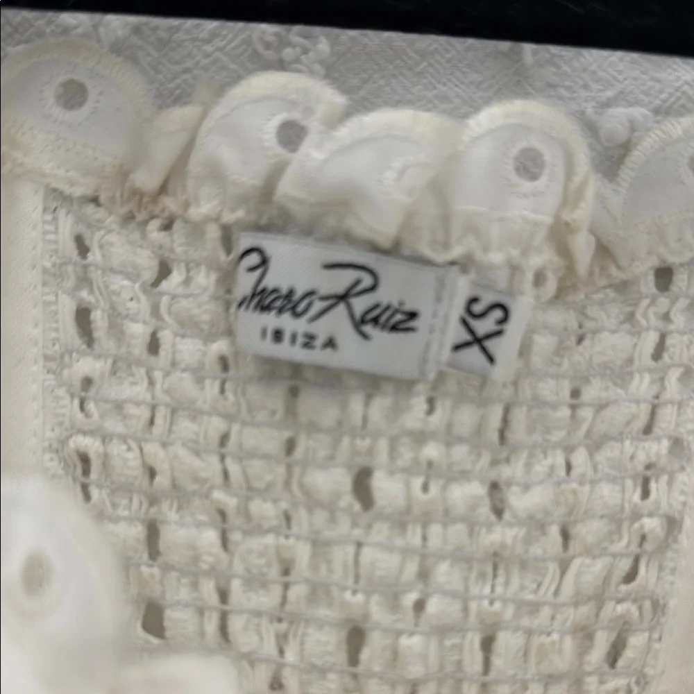 CHARO RUIZ ELLA WHITE BUSTIER TOP WITH BRODERIE ANGLAISE EMBROIDERY - Picture 3 of 10